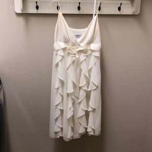 Semi formal white flowing chiffon dress